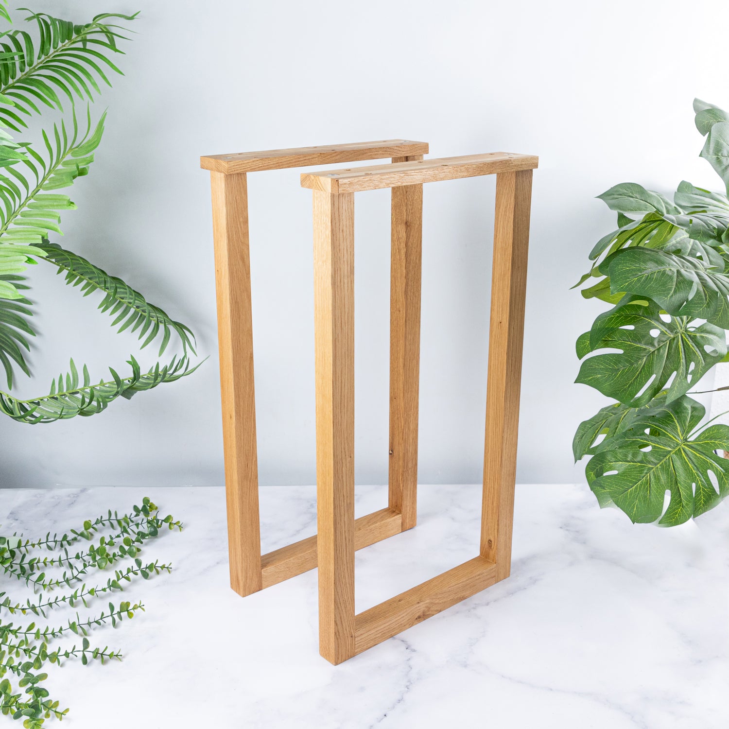 40mm Dubové čtvercové podnože z masivního dřeva 720mm výška x 450 mm šířka (2ks)