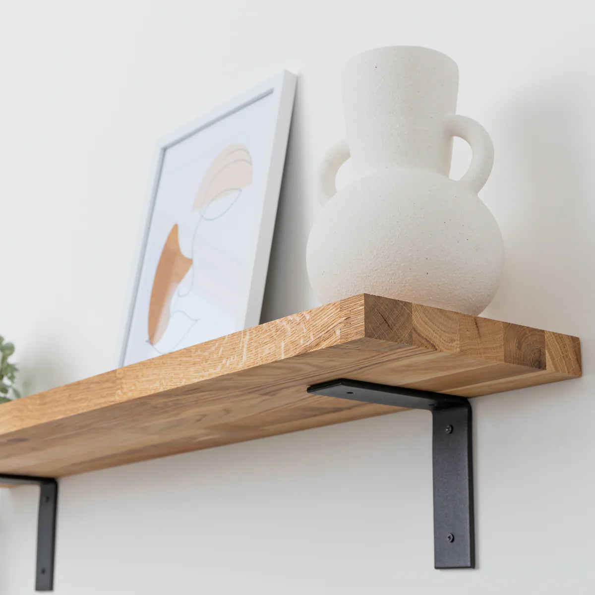 Černé kovové ploché konzole k polici (Pár)