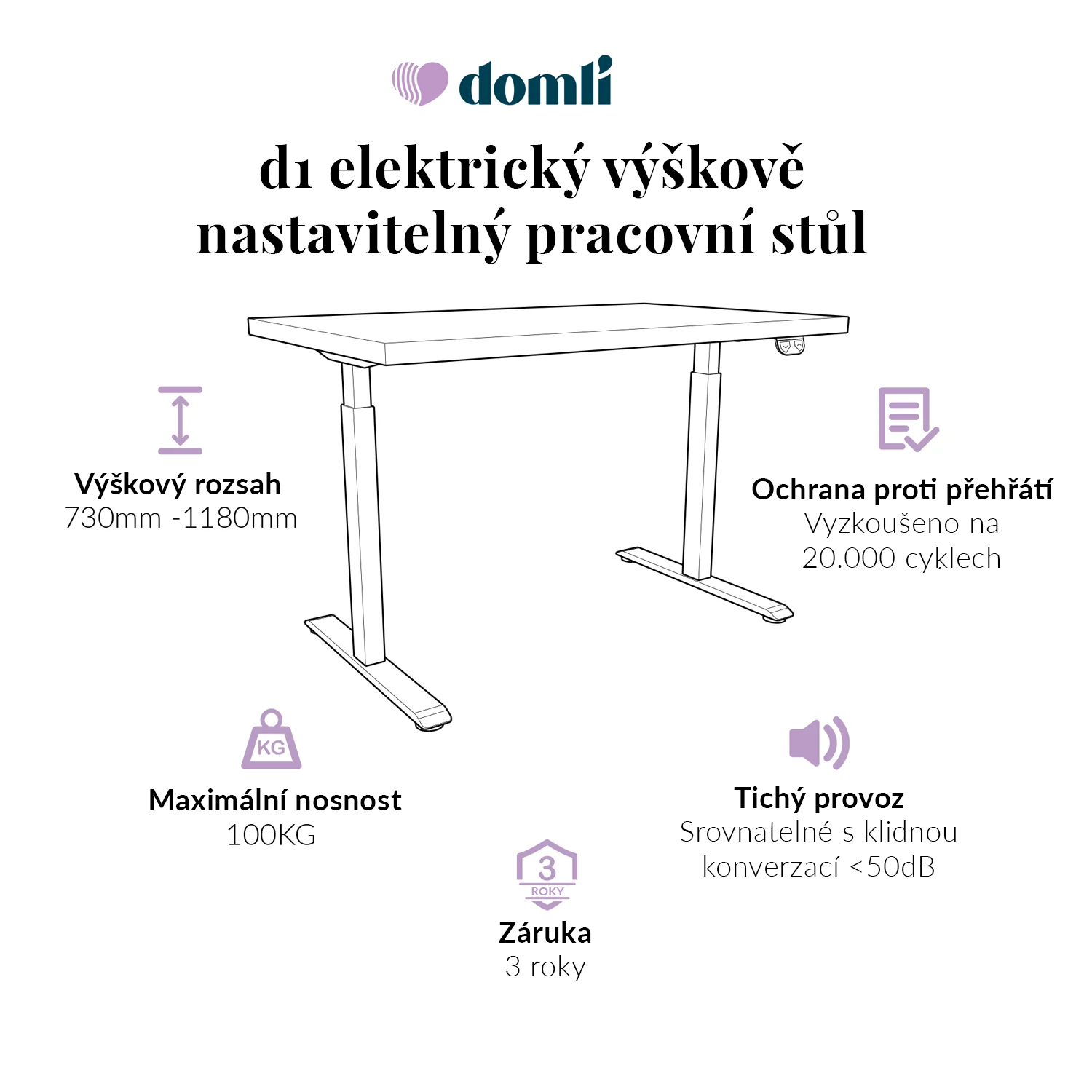 Černý kovový polohovací rám stolu domli d1