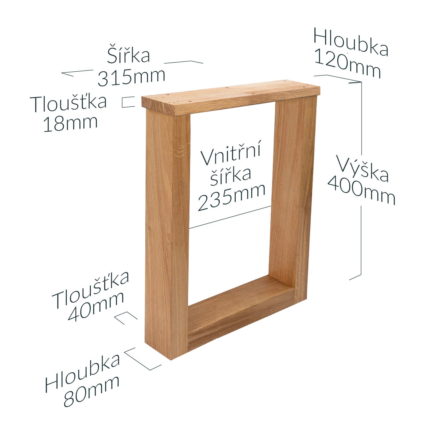 Dřevěné ctvercová podnože k lavici