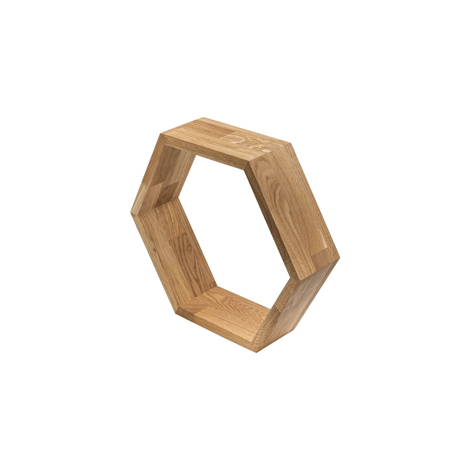 Masivní dubová police Hexagon