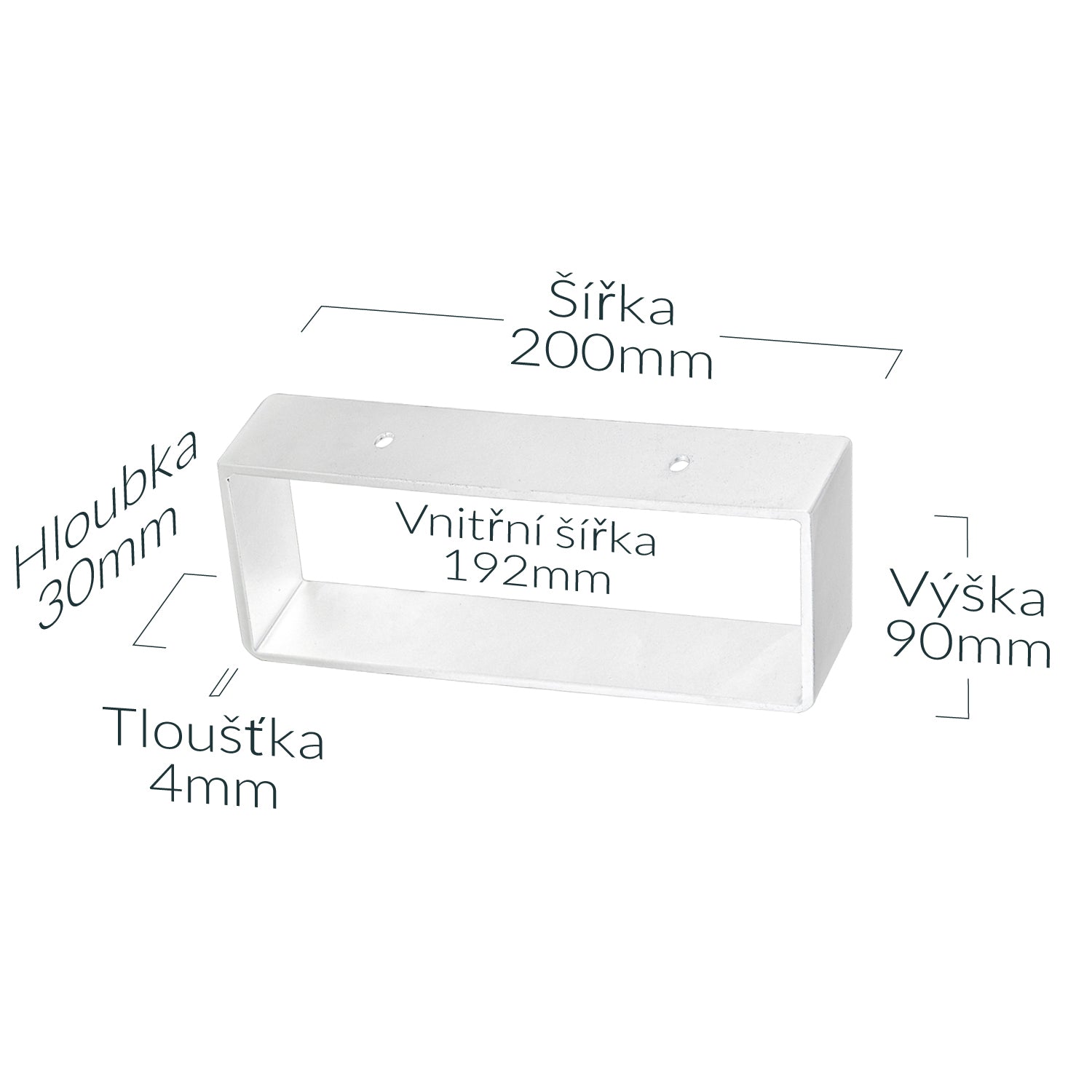 Bílé nohy podstavce monitoru 90mm vysoké x 200mm široké (sada 2)