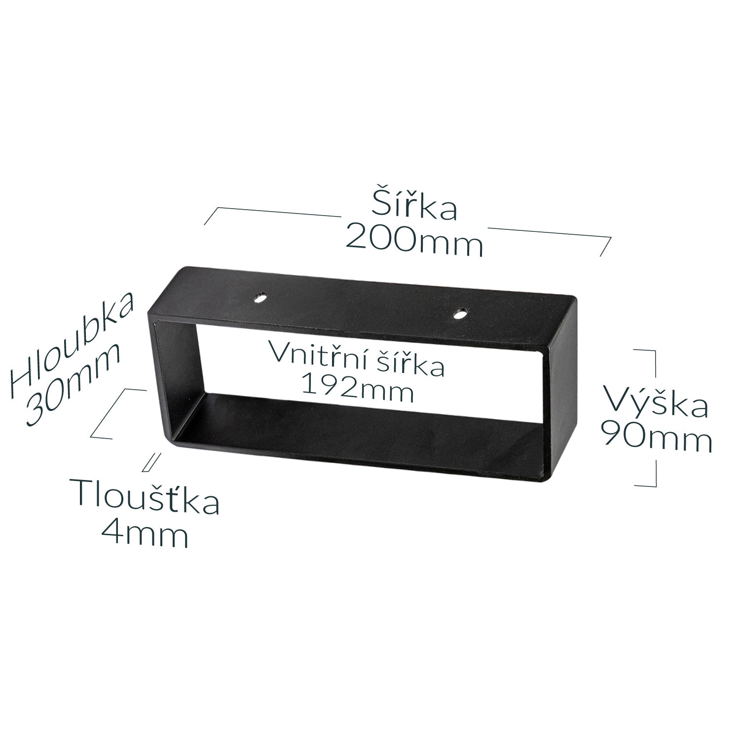Černé nohy podstavce monitoru 90 mm vysoké x 200 mm široké (sada 2)